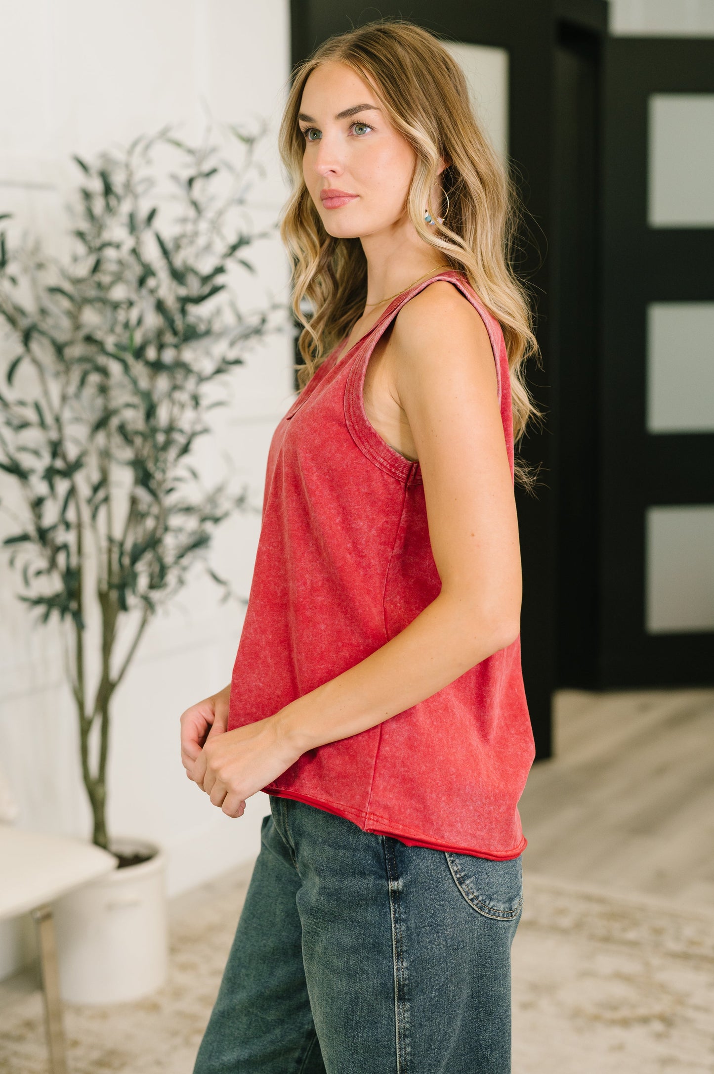 Get it Right V-Neck Mineral Wash Tank