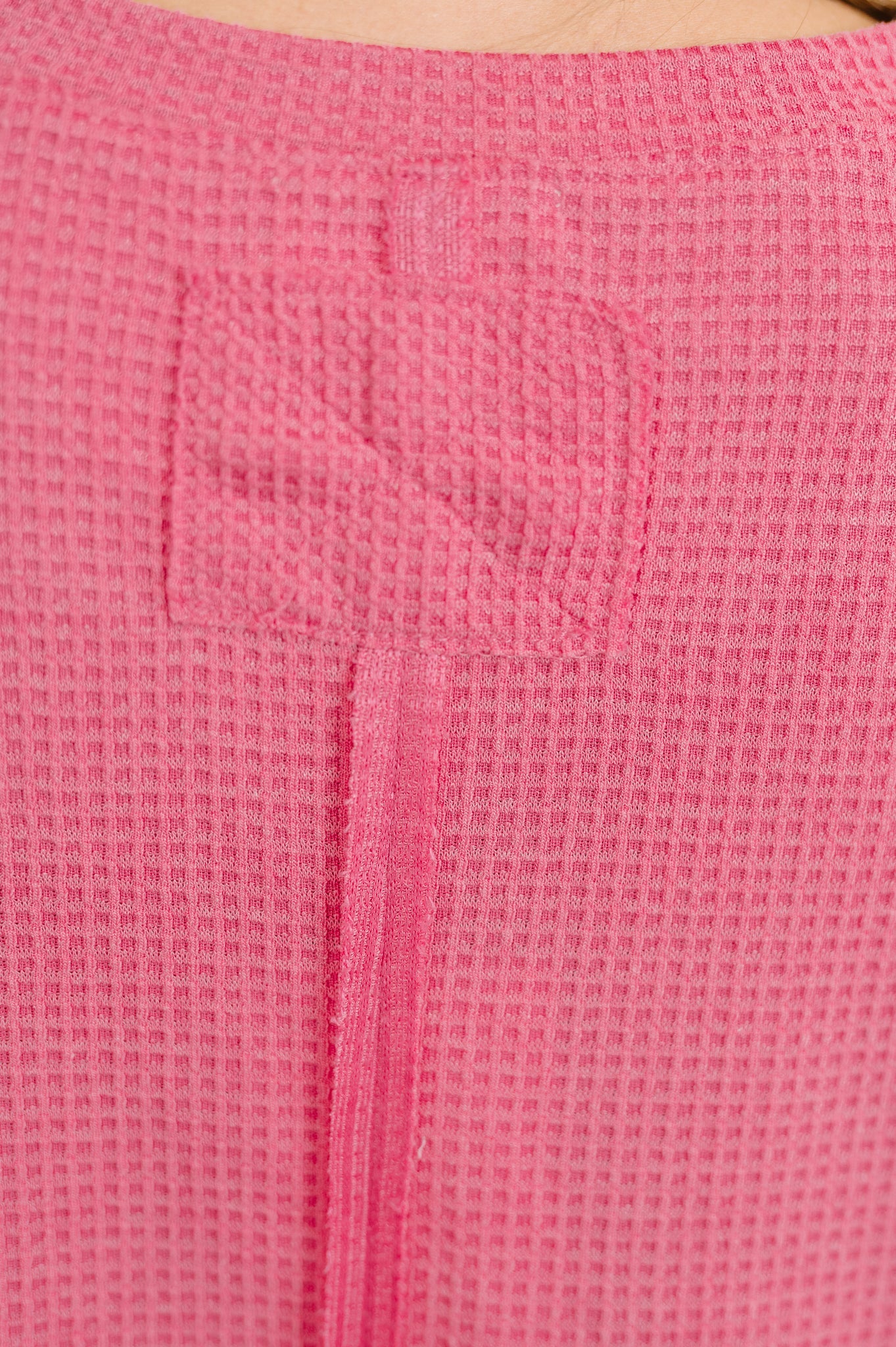 Leave It to Me Waffle Knit Relaxed Tee in  Pink