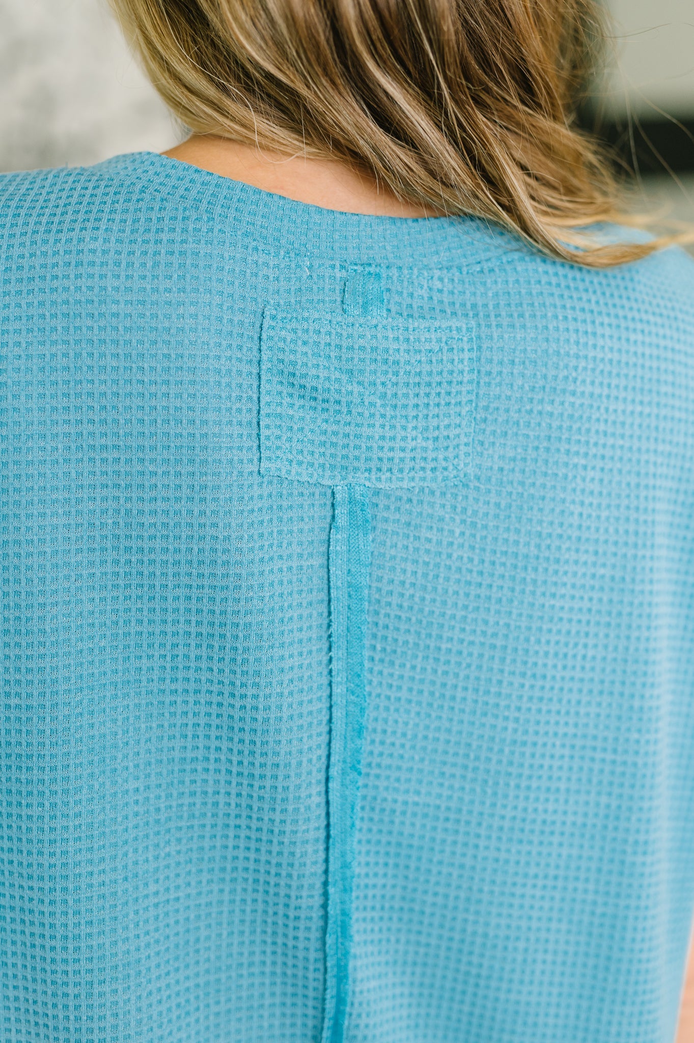 Leave It to Me Waffle Knit Relaxed Tee in Teal