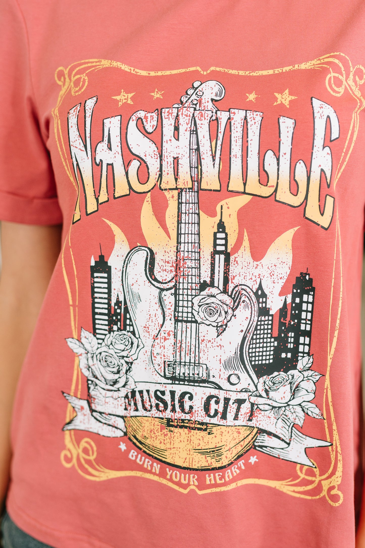 Nashville Music City Casual Graphic Tee