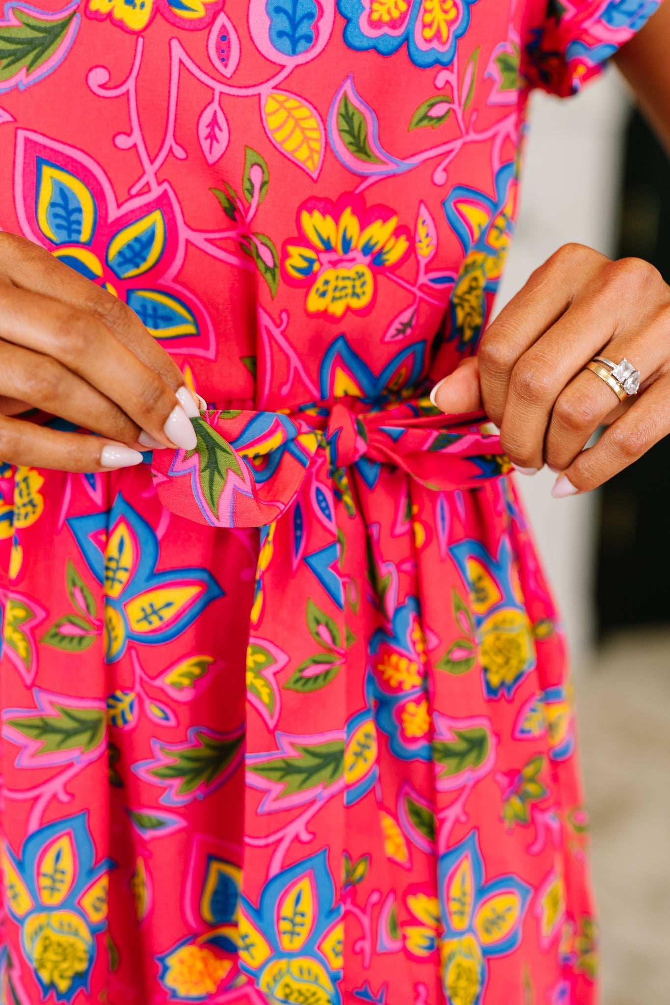Polished and Pretty Waist Tie Tea Dress