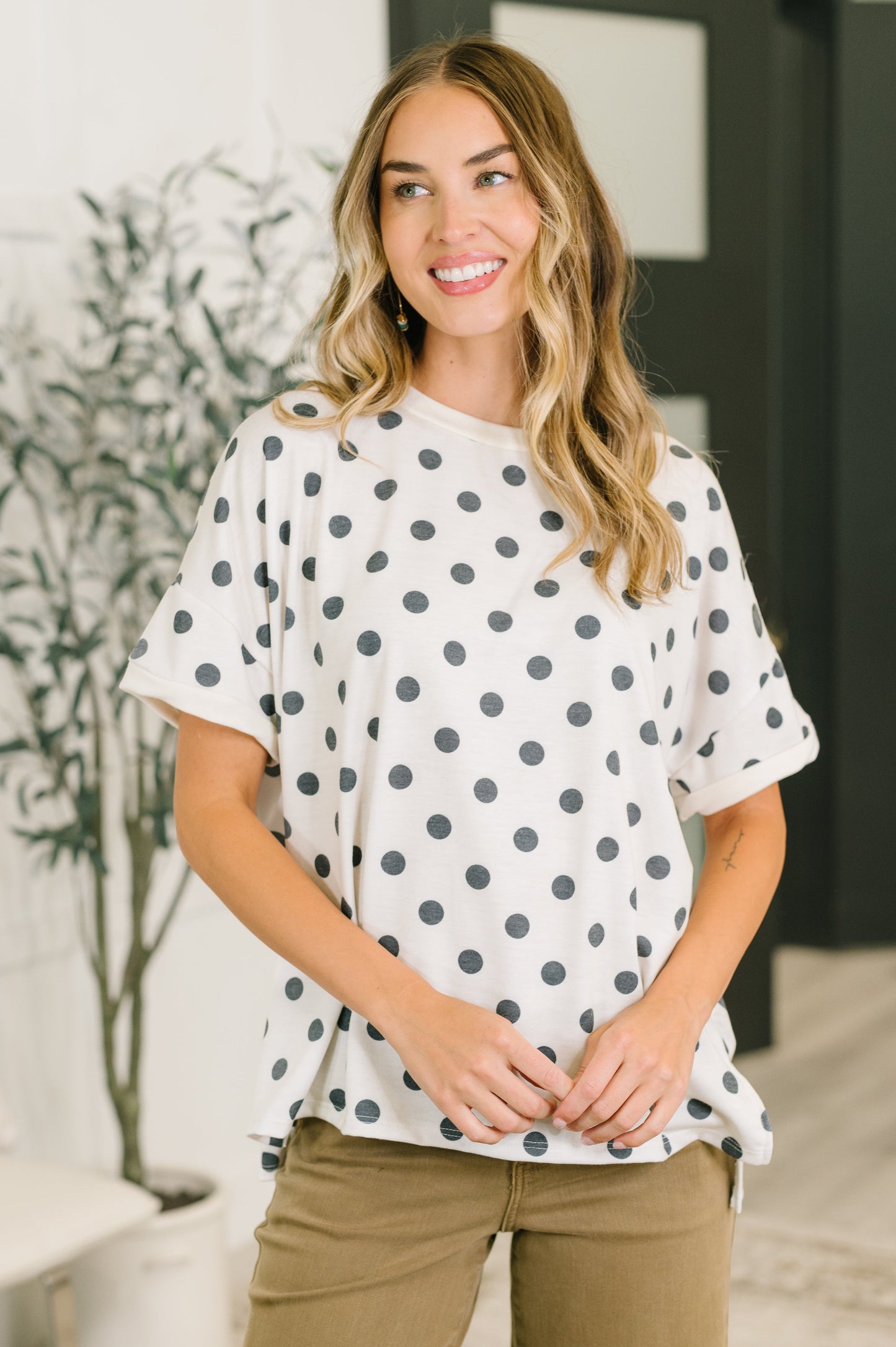 Pretty in Polka Oversized Drop Shoulder Tee