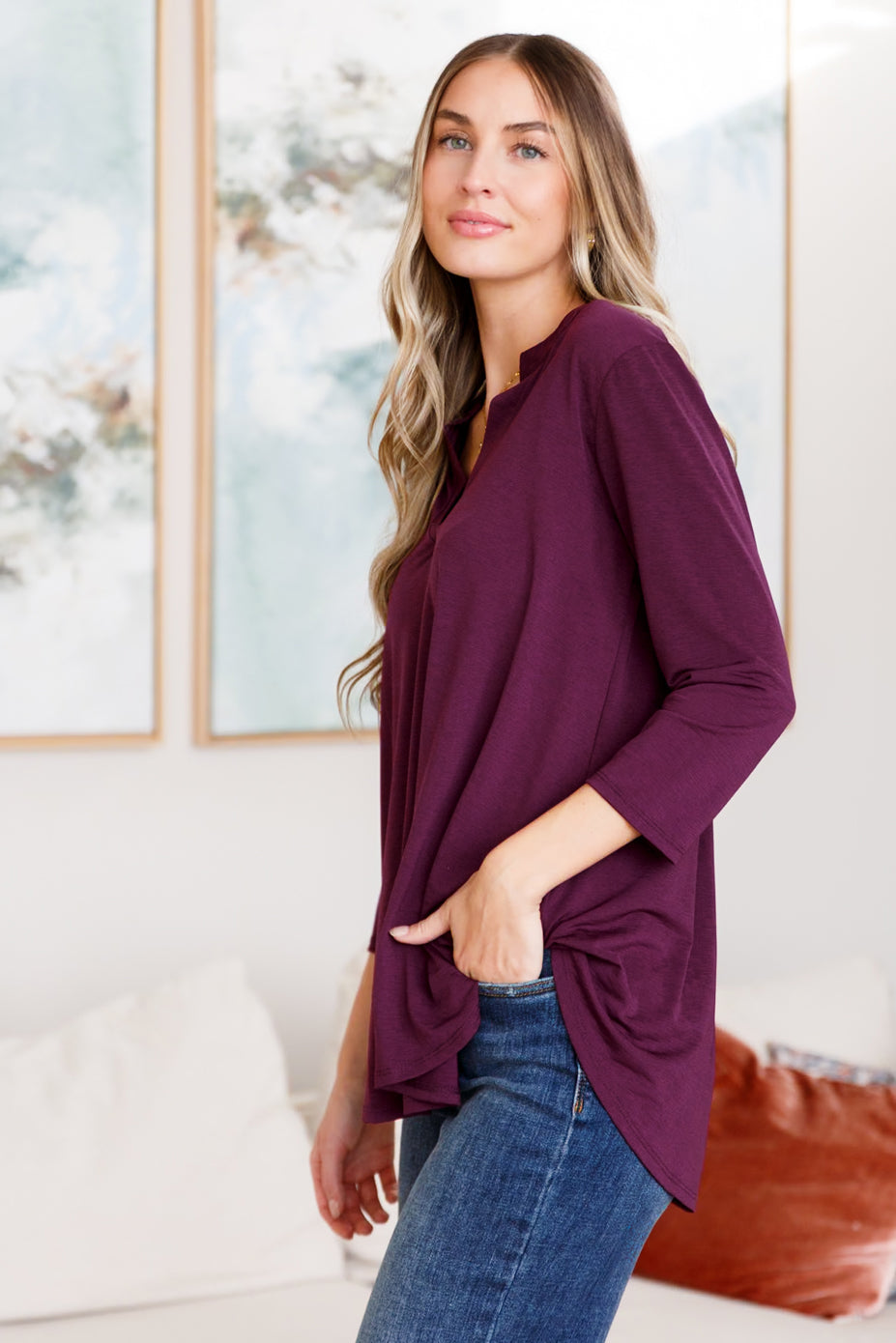 So Outstanding Top in Dark Magenta